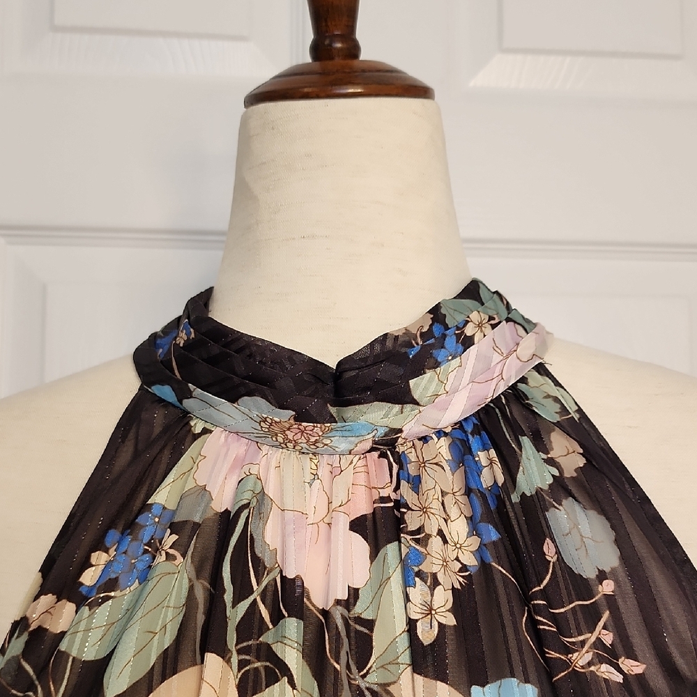 Adrianna Papell Black Floral Maxi Dress - Picture 4 of 12